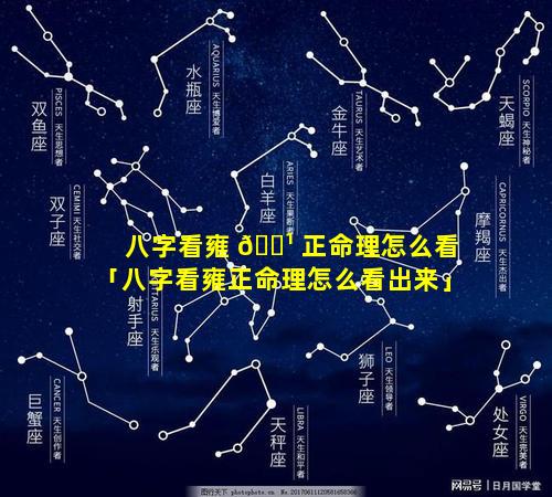 八字看雍 🌹 正命理怎么看「八字看雍正命理怎么看出来」